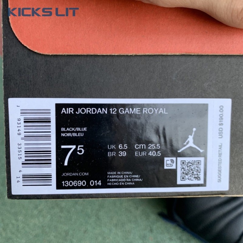 Air Jordan 12 Retro 'Game Royal' Men's Air Jordan 12 Retro 'Game Royal' Men's