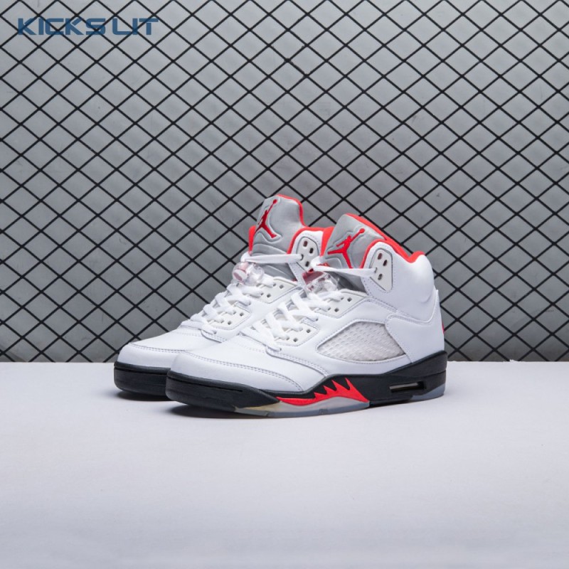 Jordan 5 Retro Fire Red Silver Tongue (2020) DA1911-102 Men's Jordan 5 Retro Fire Red Silver Tongue (2020) DA1911-102 Men's