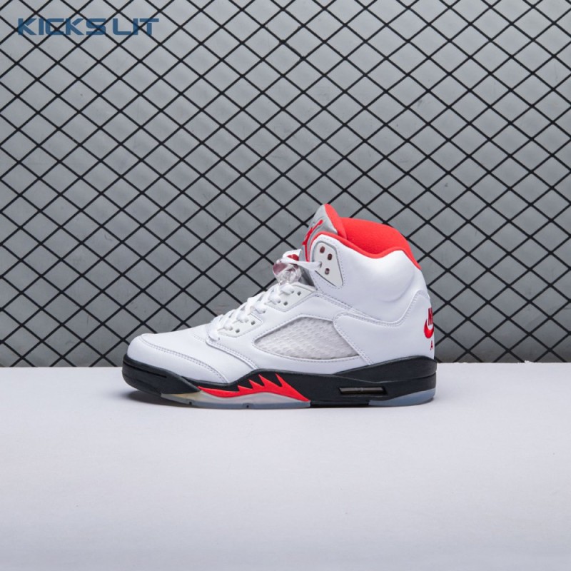 Jordan 5 Retro Fire Red Silver Tongue (2020) DA1911-102 Men's Jordan 5 Retro Fire Red Silver Tongue (2020) DA1911-102 Men's