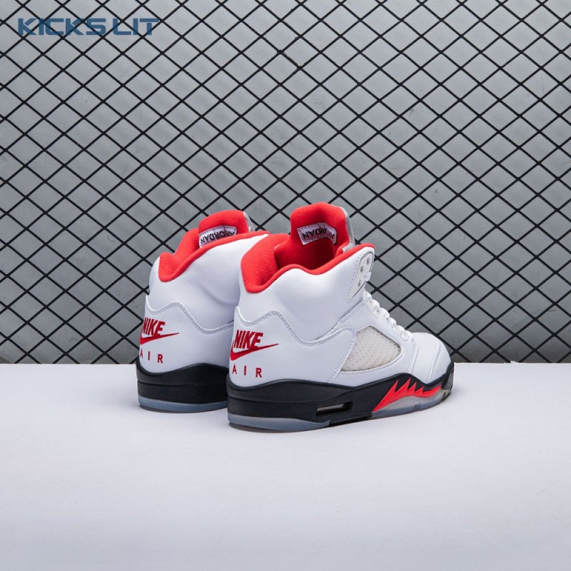 Jordan 5 Retro Fire Red Silver Tongue (2020) DA1911-102 Men's Jordan 5 Retro Fire Red Silver Tongue (2020) DA1911-102 Men's