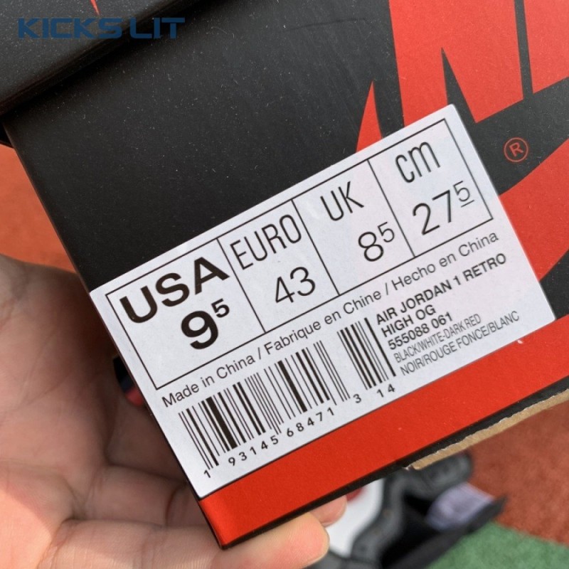 Jordan 1 Retro High Black Gym Red Men's Jordan 1 Retro High Black Gym Red Men's