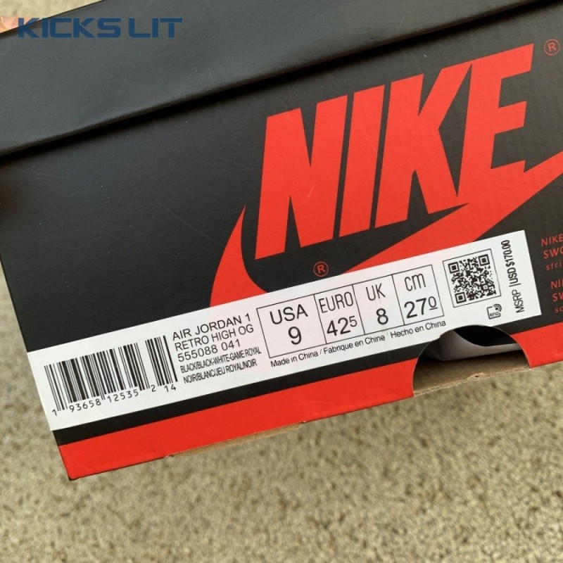 Jordan 1 Retro High Royal Toe Men's Jordan 1 Retro High Royal Toe Men's