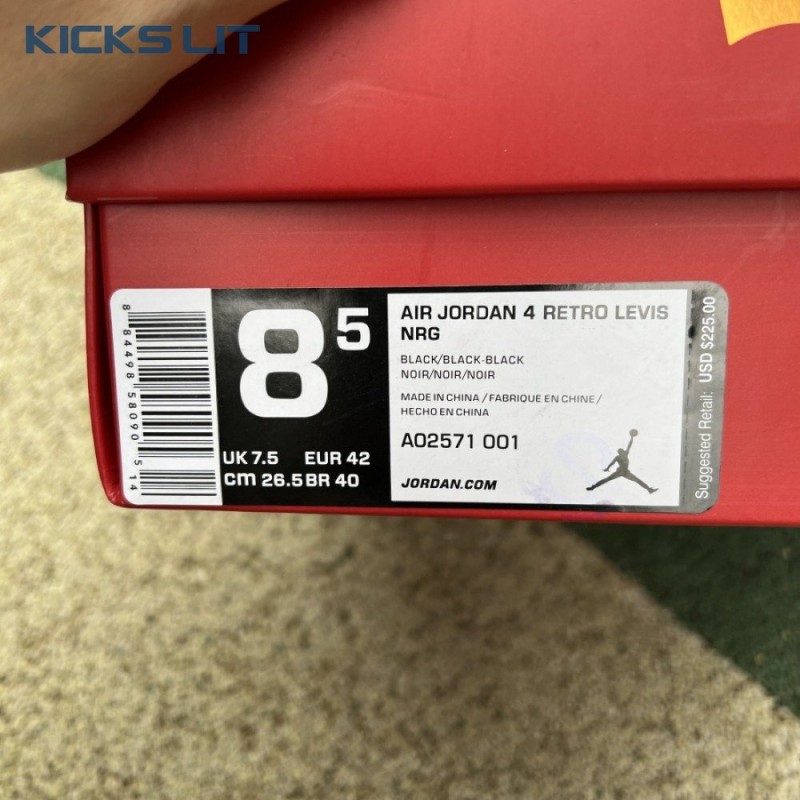 Jordan 4 Retro Levi's Black Men's Jordan 4 Retro Levi's Black Men's