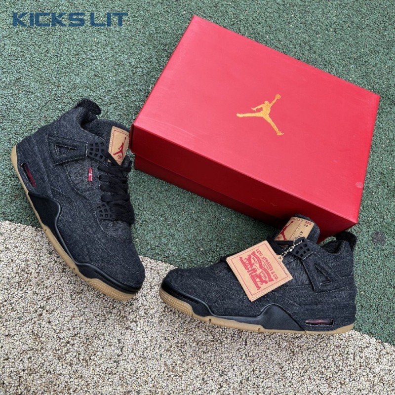 Jordan 4 Retro Levi's Black Men's Jordan 4 Retro Levi's Black Men's