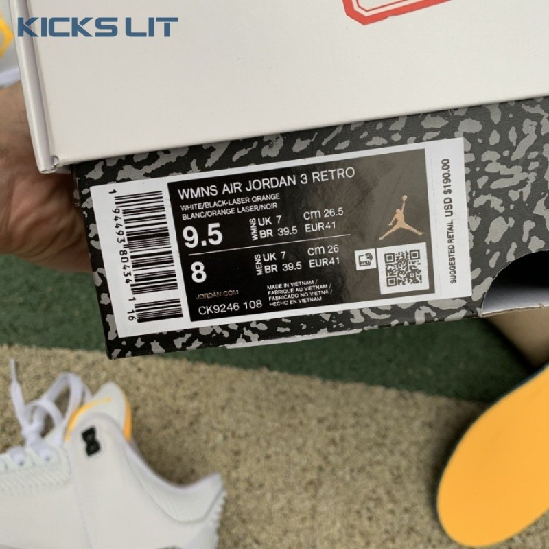 Air Jordan 3 Retro 'Laser Orange' Men's Air Jordan 3 Retro 'Laser Orange' Men's