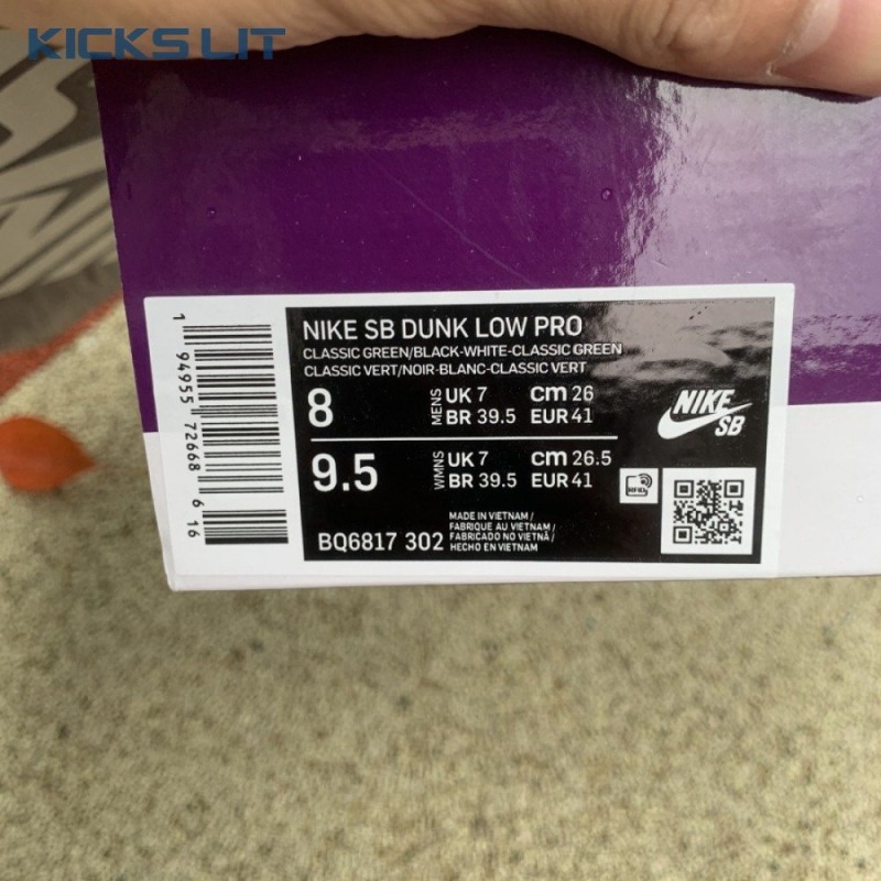 Dunk Low Pro SB 'Classic Green' Unisex Dunk Low Pro SB 'Classic Green' Unisex