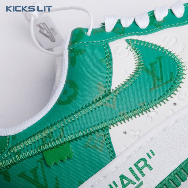 Nike Air Force 1 Low By Virgil Abloh White Green Men's Nike Air Force 1 Low By Virgil Abloh White Green Men's