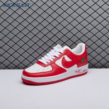 Nike Air Force 1 Low By Virgil Abloh White Red Men's Nike Air Force 1 Low By Virgil Abloh White Red Men's