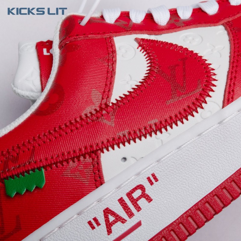 Nike Air Force 1 Low By Virgil Abloh White Red Men's Nike Air Force 1 Low By Virgil Abloh White Red Men's