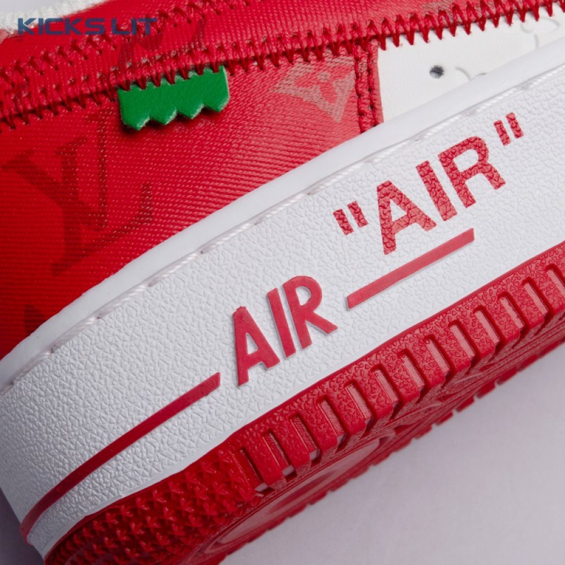 Nike Air Force 1 Low By Virgil Abloh White Red Men's Nike Air Force 1 Low By Virgil Abloh White Red Men's