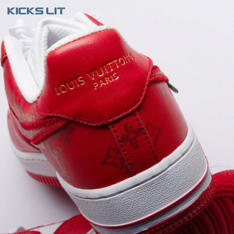 Nike Air Force 1 Low By Virgil Abloh White Red Men's Nike Air Force 1 Low By Virgil Abloh White Red Men's