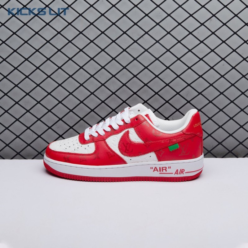 Nike Air Force 1 Low By Virgil Abloh White Red Men's Nike Air Force 1 Low By Virgil Abloh White Red Men's
