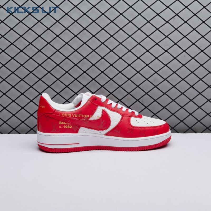 Nike Air Force 1 Low By Virgil Abloh White Red Men's Nike Air Force 1 Low By Virgil Abloh White Red Men's