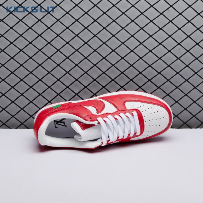 Nike Air Force 1 Low By Virgil Abloh White Red Men's Nike Air Force 1 Low By Virgil Abloh White Red Men's