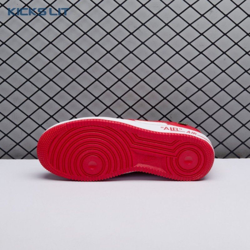 Nike Air Force 1 Low By Virgil Abloh White Red Men's Nike Air Force 1 Low By Virgil Abloh White Red Men's