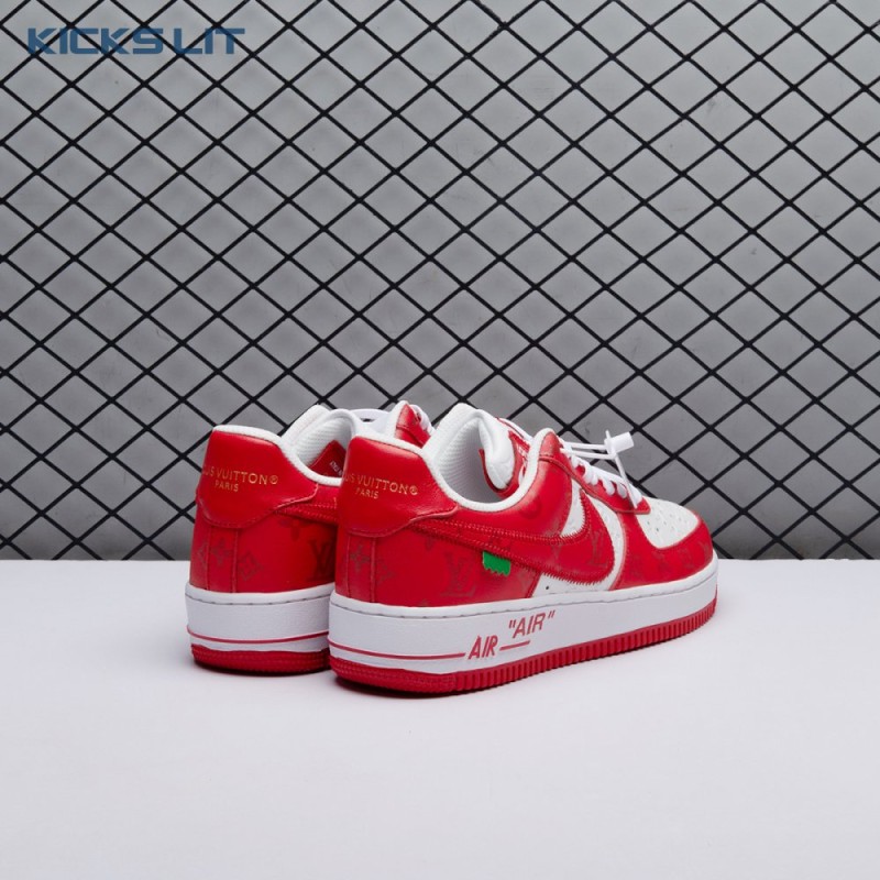 Nike Air Force 1 Low By Virgil Abloh White Red Men's Nike Air Force 1 Low By Virgil Abloh White Red Men's