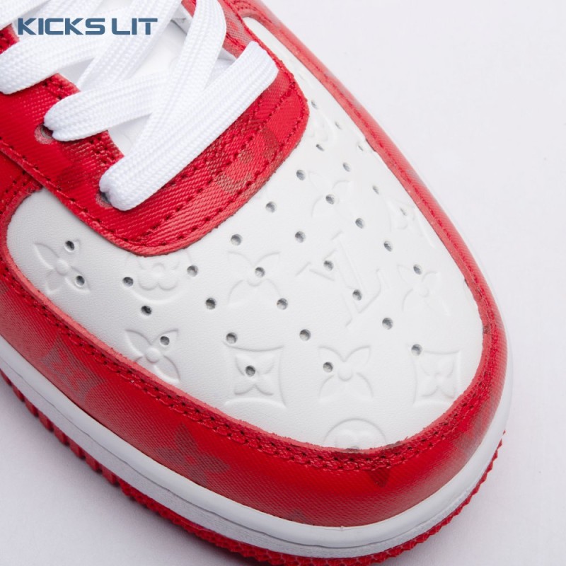 Nike Air Force 1 Low By Virgil Abloh White Red Men's Nike Air Force 1 Low By Virgil Abloh White Red Men's