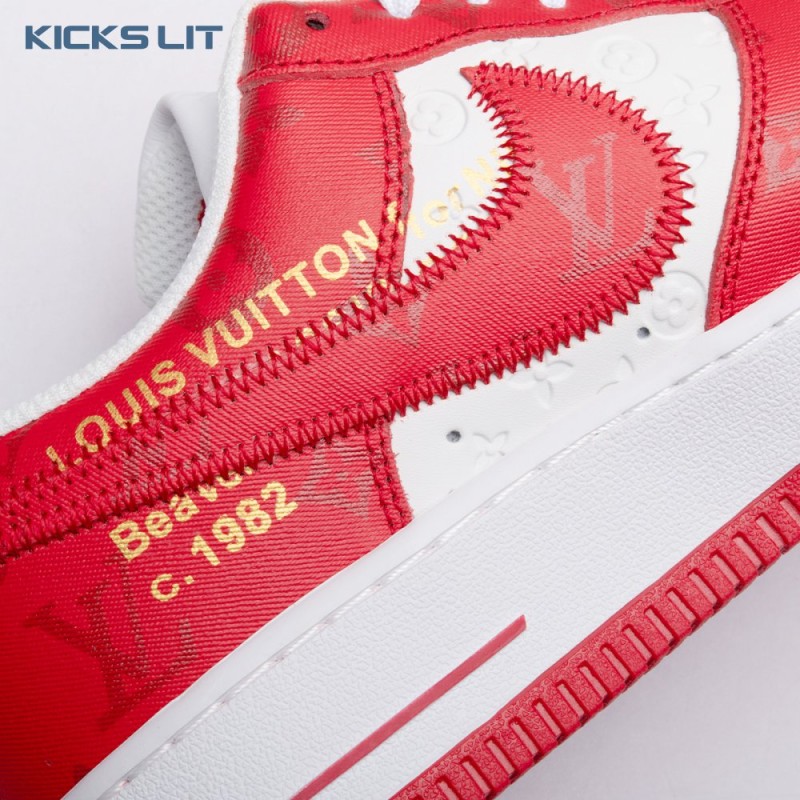 Nike Air Force 1 Low By Virgil Abloh White Red Men's Nike Air Force 1 Low By Virgil Abloh White Red Men's