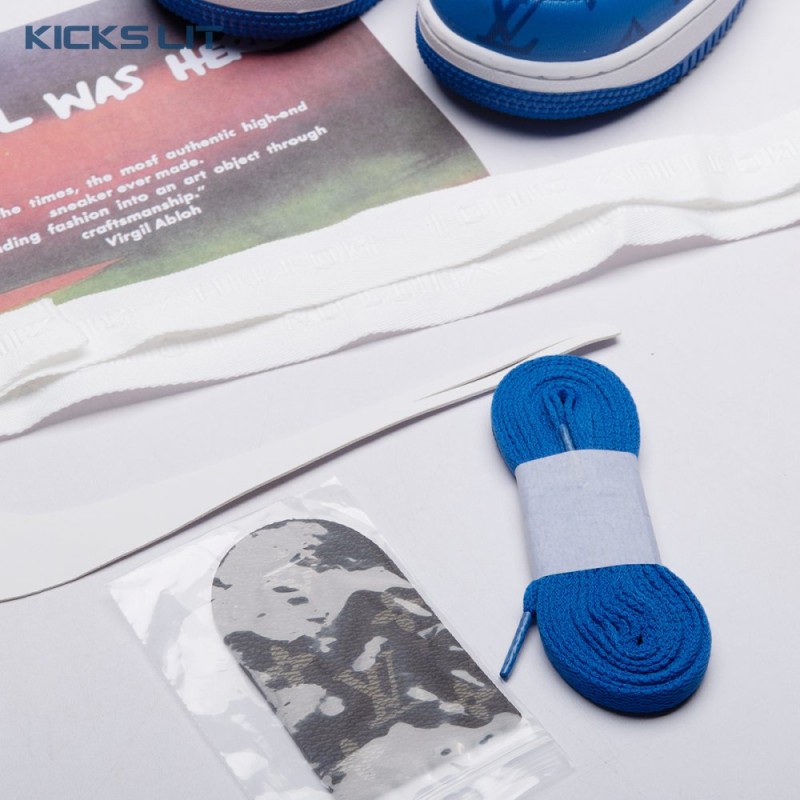 Nike Air Force 1 Low By Virgil Abloh White Royal Unisex Nike Air Force 1 Low By Virgil Abloh White Royal Unisex