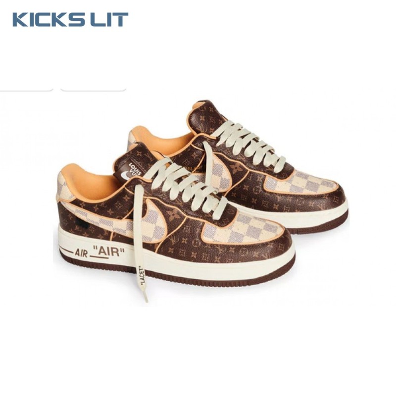 Nike Air Force 1 Low Monogram Brown Damier Azur Unisex