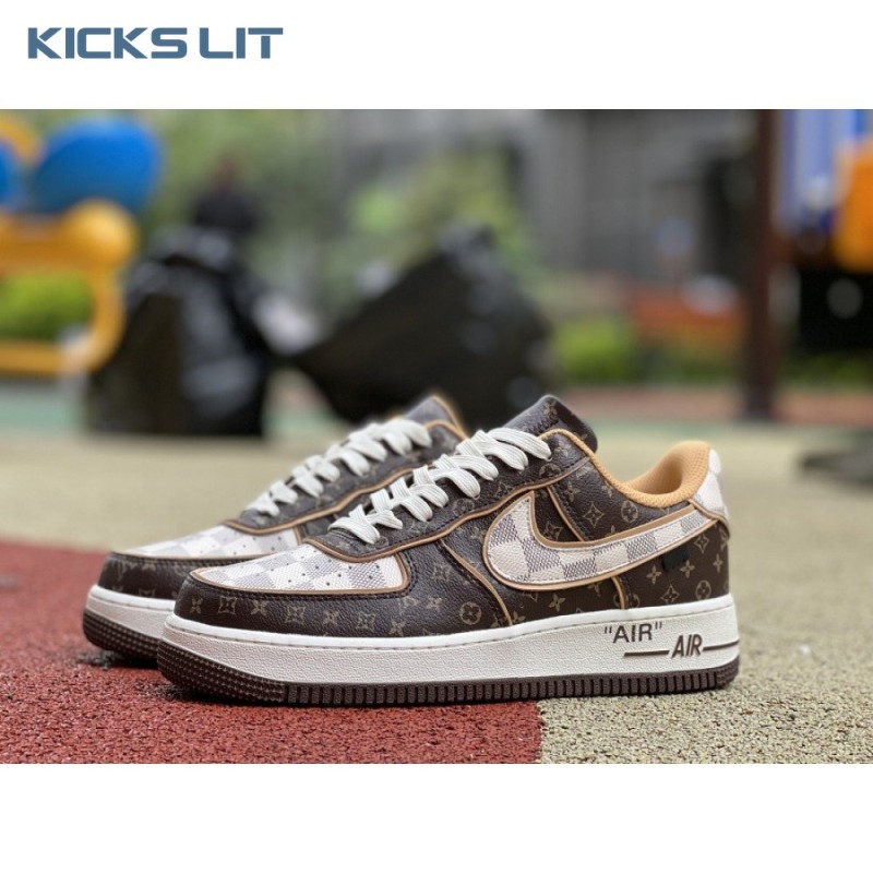 Nike Air Force 1 Low Monogram Brown Damier Azur Unisex Nike Air Force 1 Low Monogram Brown Damier Azur Unisex