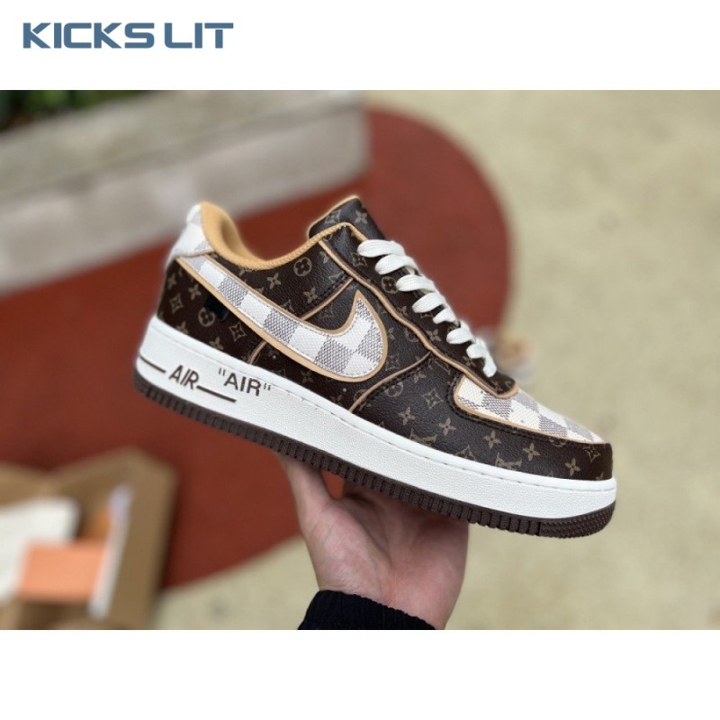 Nike Air Force 1 Low Monogram Brown Damier Azur Unisex Nike Air Force 1 Low Monogram Brown Damier Azur Unisex