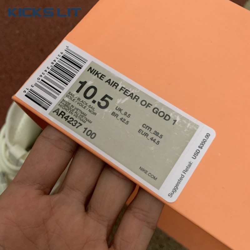 Nike Air Fear Of God 1 Sail Black Men's Nike Air Fear Of God 1 Sail Black Men's