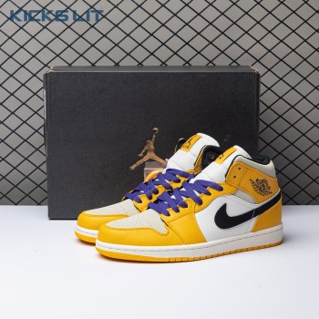 Air Jordan 1 Mid SE Lakers 852542-700 Unisex
