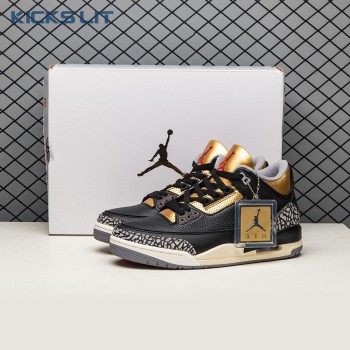 Air Jordan 3 Black Gold Men's Air Jordan 3 Black Gold Men's