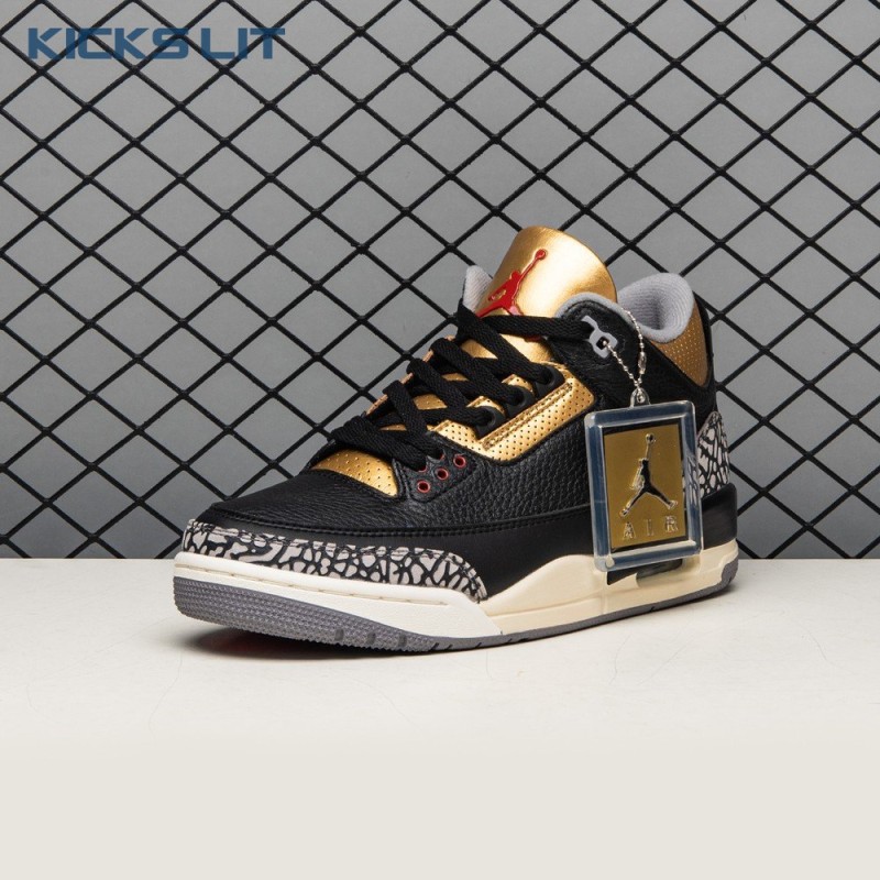 Air Jordan 3 Black Gold Men's Air Jordan 3 Black Gold Men's