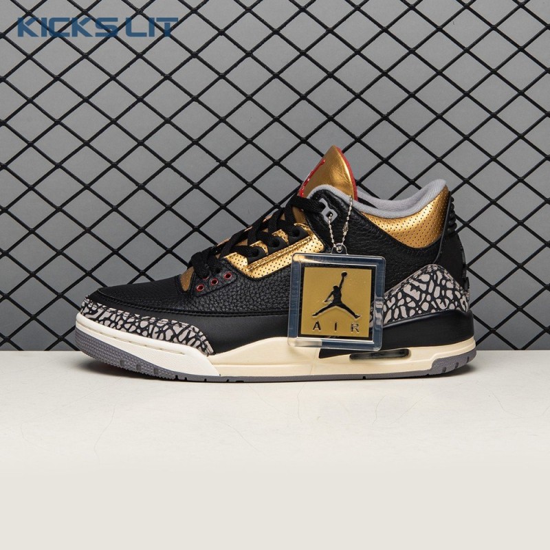 Air Jordan 3 Black Gold Men's Air Jordan 3 Black Gold Men's
