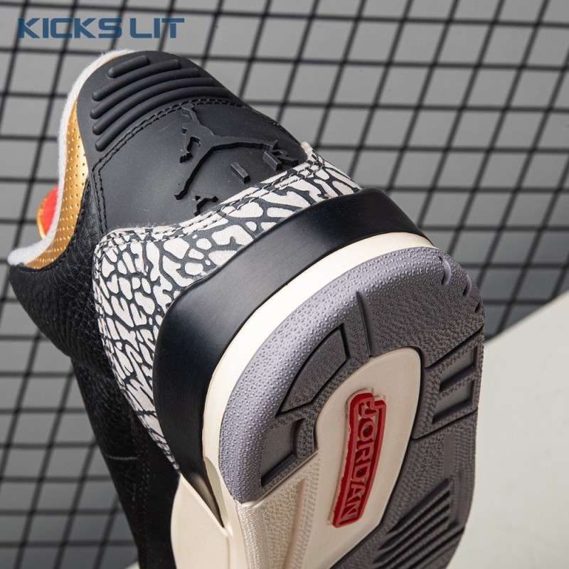 Air Jordan 3 Black Gold Men's Air Jordan 3 Black Gold Men's