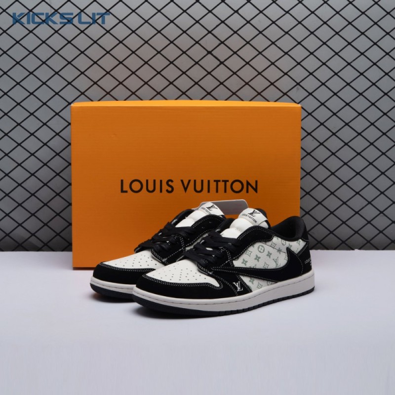 Travis Scott x Fragment Design x Air Jordan 1 Low OG SP Black Off White Grey LX1988-200 Unisex