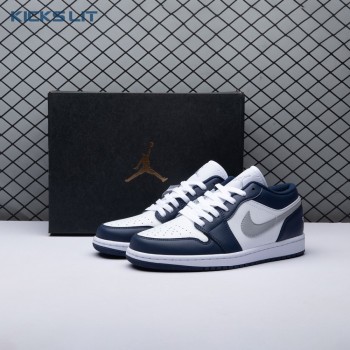 Jordan 1 Low Wolf Grey Midnight Navy 553558-141 Unisex Jordan 1 Low Wolf Grey Midnight Navy 553558-141 Unisex