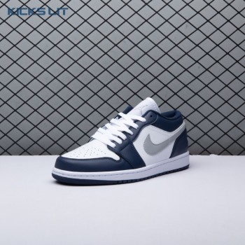 Jordan 1 Low Wolf Grey Midnight Navy 553558-141 Unisex Jordan 1 Low Wolf Grey Midnight Navy 553558-141 Unisex