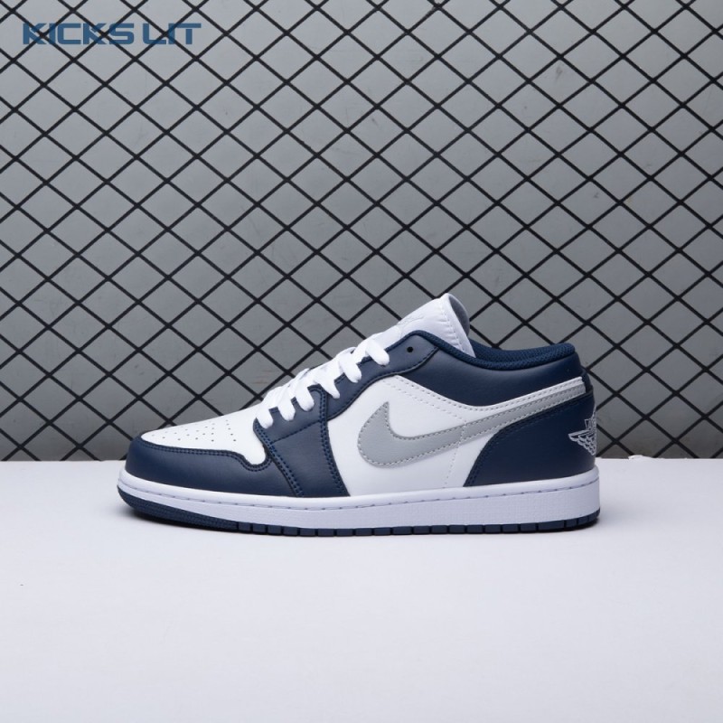 Jordan 1 Low Wolf Grey Midnight Navy 553558-141 Unisex Jordan 1 Low Wolf Grey Midnight Navy 553558-141 Unisex