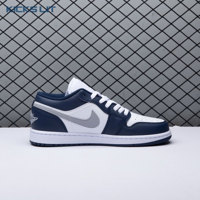 Jordan 1 Low Wolf Grey Midnight Navy 553558-141 Unisex Jordan 1 Low Wolf Grey Midnight Navy 553558-141 Unisex
