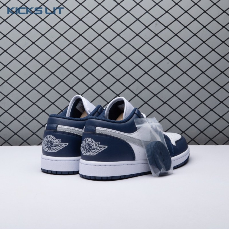 Jordan 1 Low Wolf Grey Midnight Navy 553558-141 Unisex Jordan 1 Low Wolf Grey Midnight Navy 553558-141 Unisex