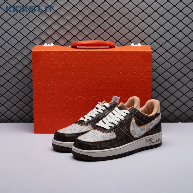 Nike Air Force 1 Low Monogram Brown Damier Azur Unisex