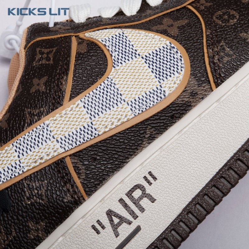 Nike Air Force 1 Low Monogram Brown Damier Azur Unisex Nike Air Force 1 Low Monogram Brown Damier Azur Unisex