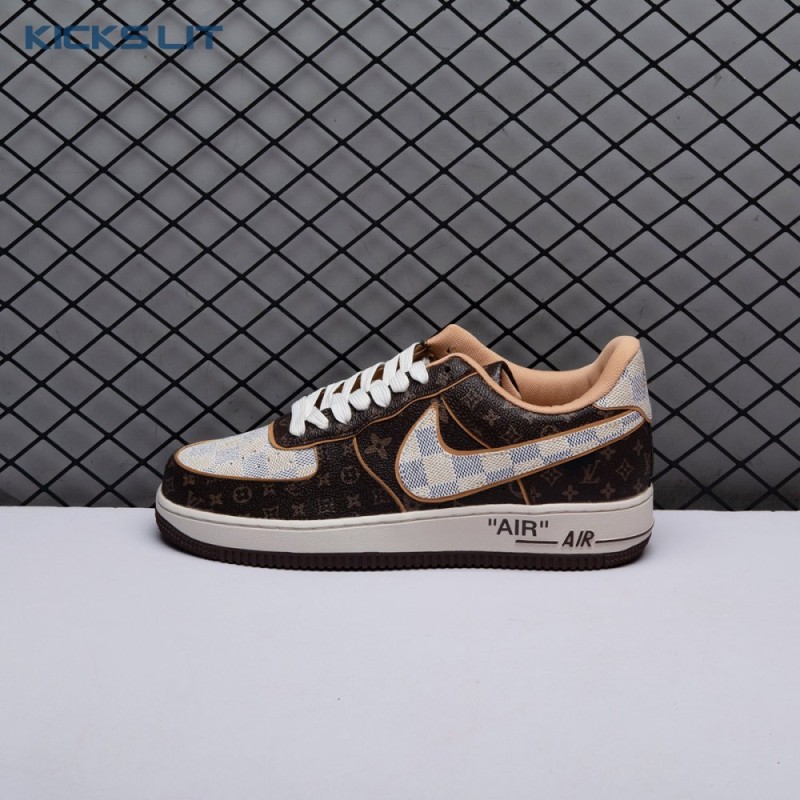 Nike Air Force 1 Low Monogram Brown Damier Azur Unisex Nike Air Force 1 Low Monogram Brown Damier Azur Unisex