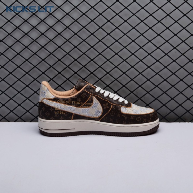 Nike Air Force 1 Low Monogram Brown Damier Azur Unisex Nike Air Force 1 Low Monogram Brown Damier Azur Unisex