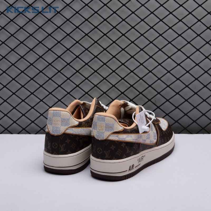 Nike Air Force 1 Low Monogram Brown Damier Azur Unisex Nike Air Force 1 Low Monogram Brown Damier Azur Unisex