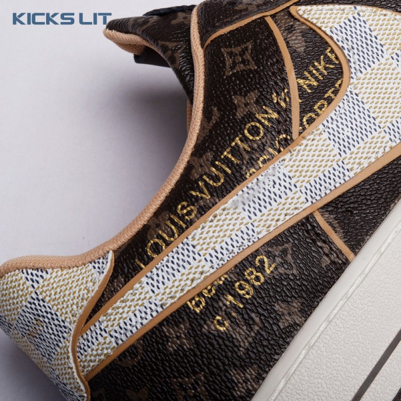 Nike Air Force 1 Low Monogram Brown Damier Azur Unisex Nike Air Force 1 Low Monogram Brown Damier Azur Unisex