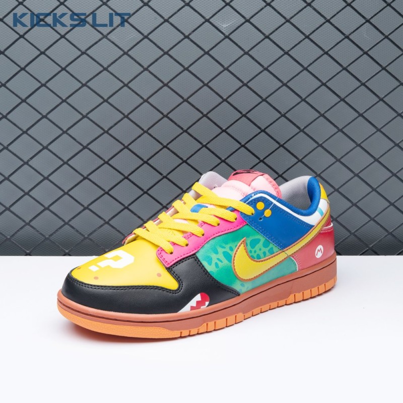 Nike Dunk Low What the Super Mario Custom Men's Nike Dunk Low What the Super Mario Custom Men's