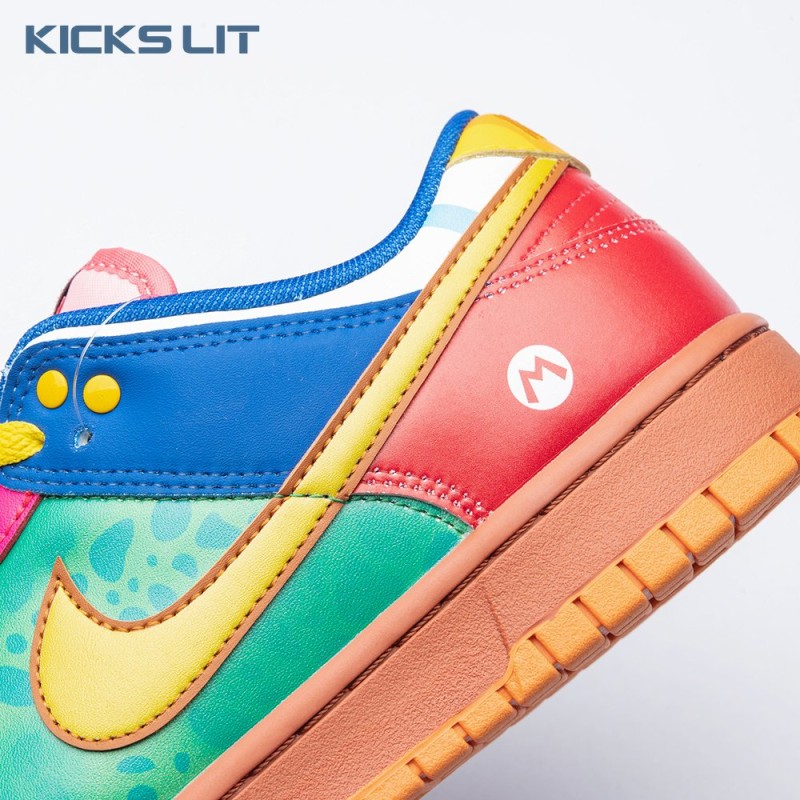 Nike Dunk Low What the Super Mario Custom Men's Nike Dunk Low What the Super Mario Custom Men's