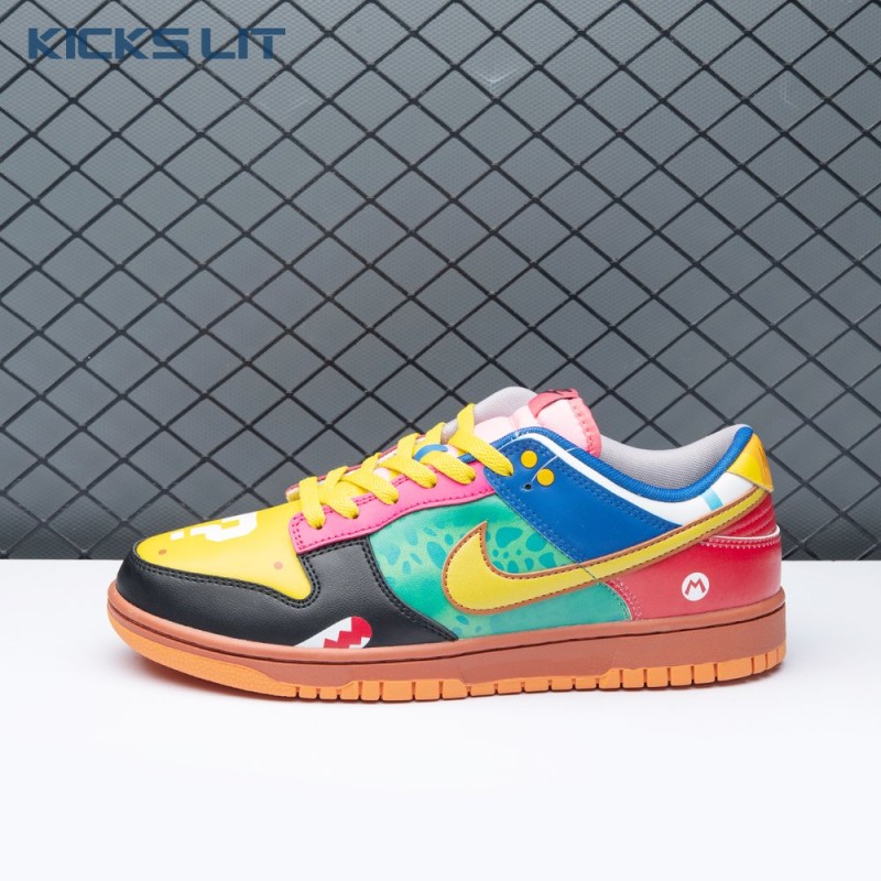 Nike Dunk Low What the Super Mario Custom Men's Nike Dunk Low What the Super Mario Custom Men's