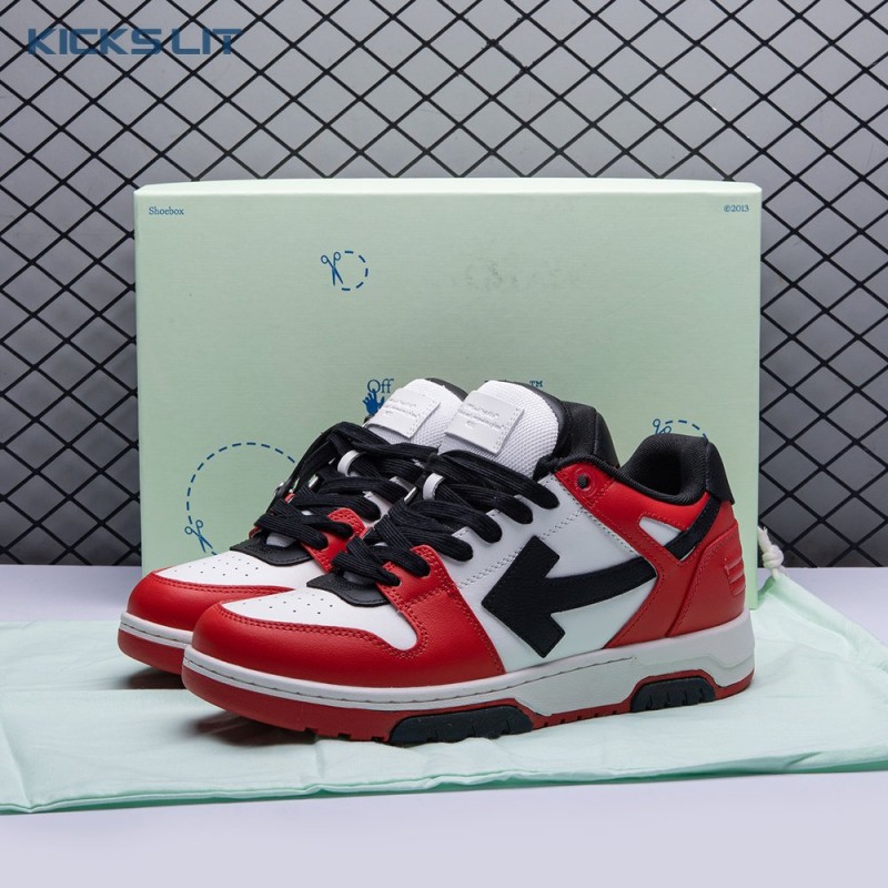 OFF-WHITE Out Of Office OOO Low Tops Black White Red Unisex