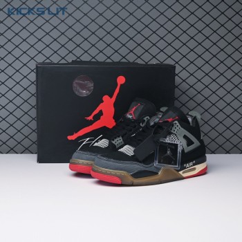 Off-White X Air Jordan 4 Bred CV9388-001 Men's