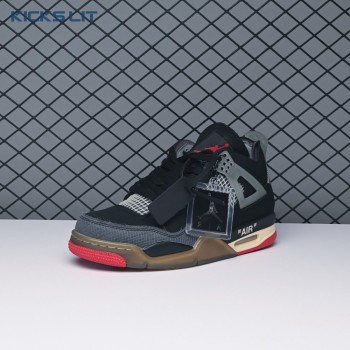 Off-White X Air Jordan 4 Bred CV9388-001 Men's